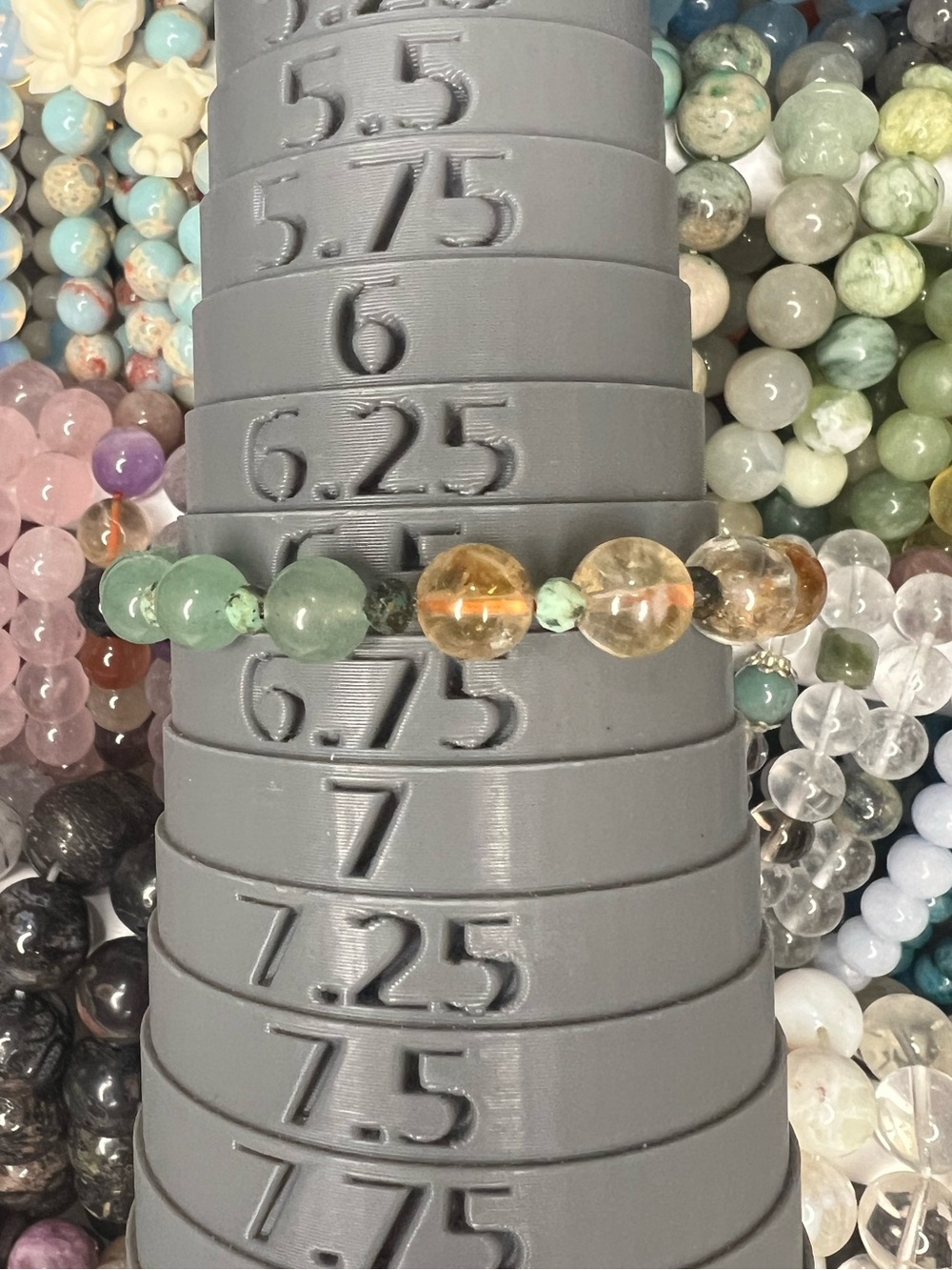 Citrine/Green Aventurine with African turquoise spacers SIZE 6.5β